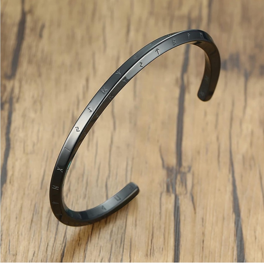 New Nordic Viking Cuff Twist Bracelet- Black